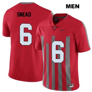 Men's NCAA Ohio State Buckeyes Brian Snead #6 College Stitched Elite Authentic Nike Red Football Jersey RG20Z55UR